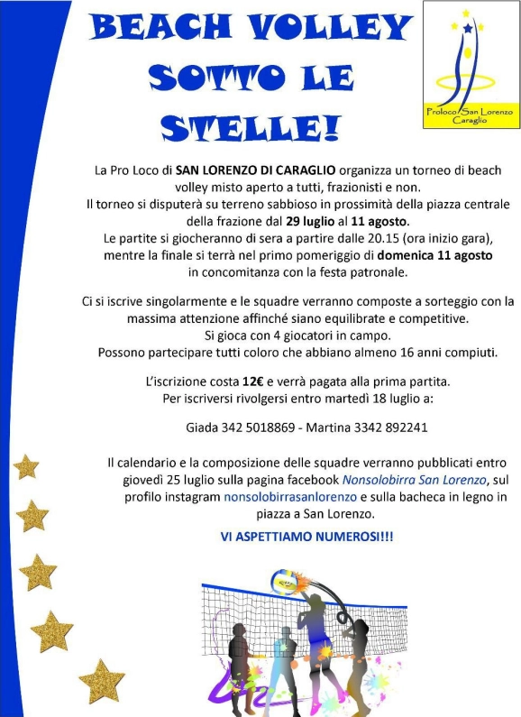 Beach volley sotto le stelle