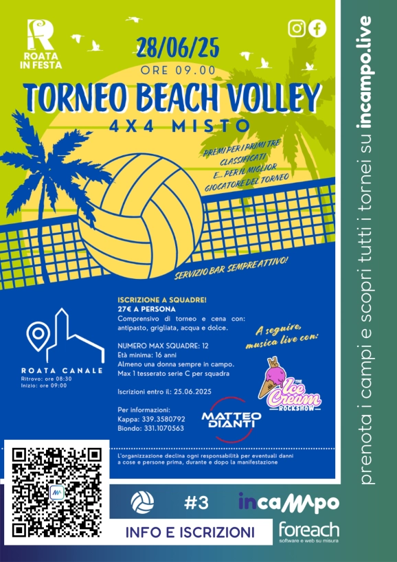 Torneo di beach volley 4x4 misto